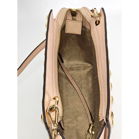 Michael Kors Women's Pale Pink Leather Selma Studded Tote Size Small 1826 - Picture 8 of 14